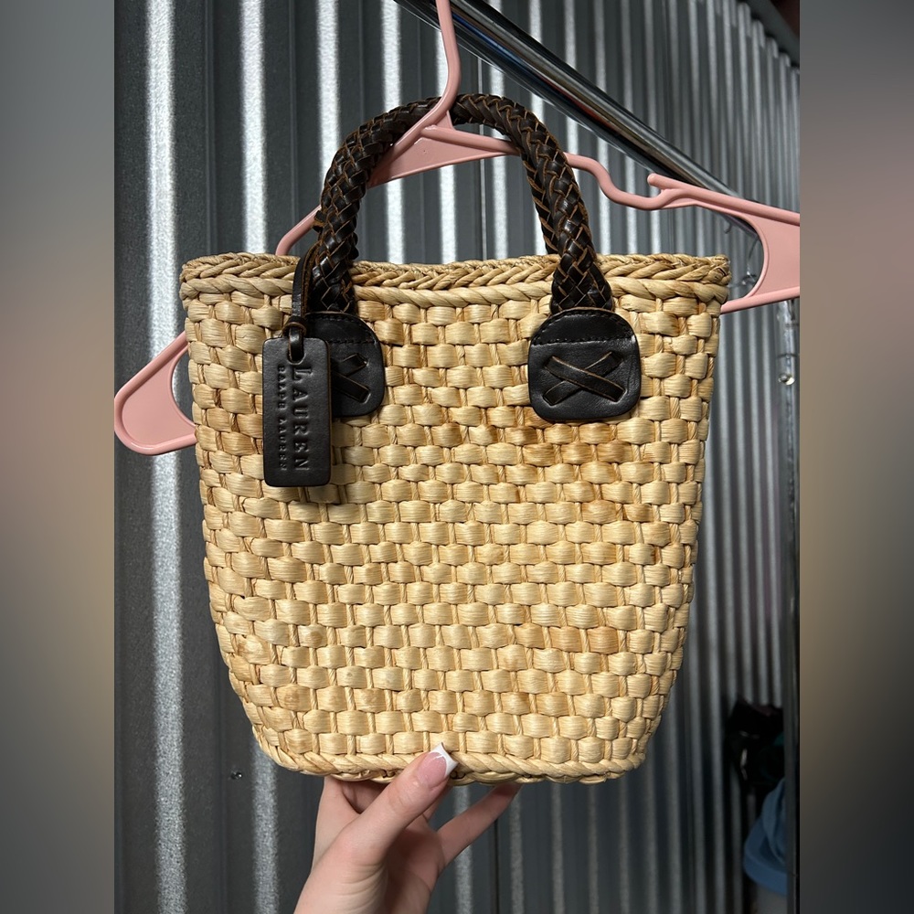 Ralph Lauren raffia/leather handbag